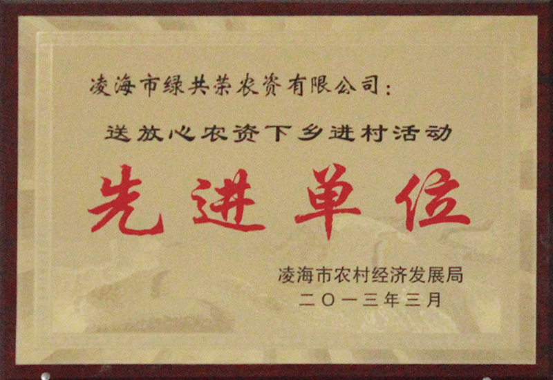 送放心農(nóng)資下鄉(xiāng)進(jìn)村活動(dòng)先進(jìn)單位